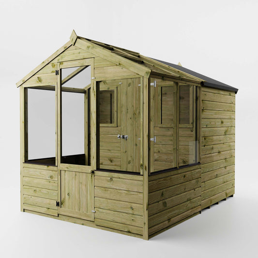Premium Timber Shiplap Greenhouse & Garden Shed Combination
