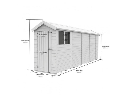 4 x 17 Apex Shed (Double Door, With Windows) - view 3