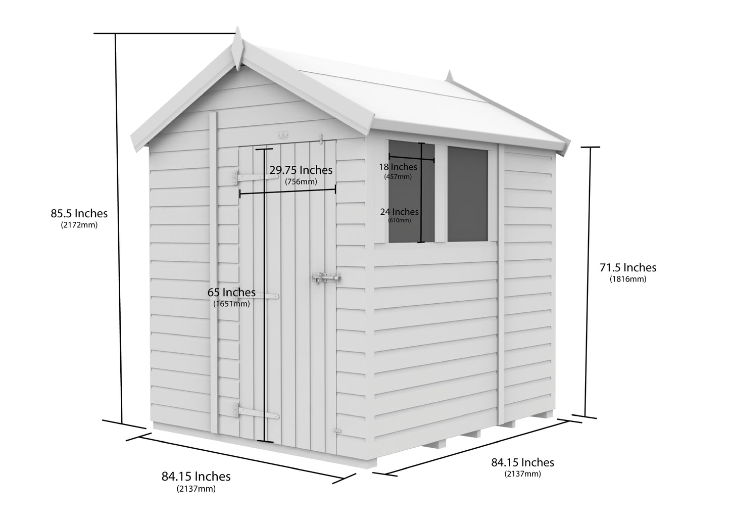 7 x 7 Apex Security Shed - view 6
