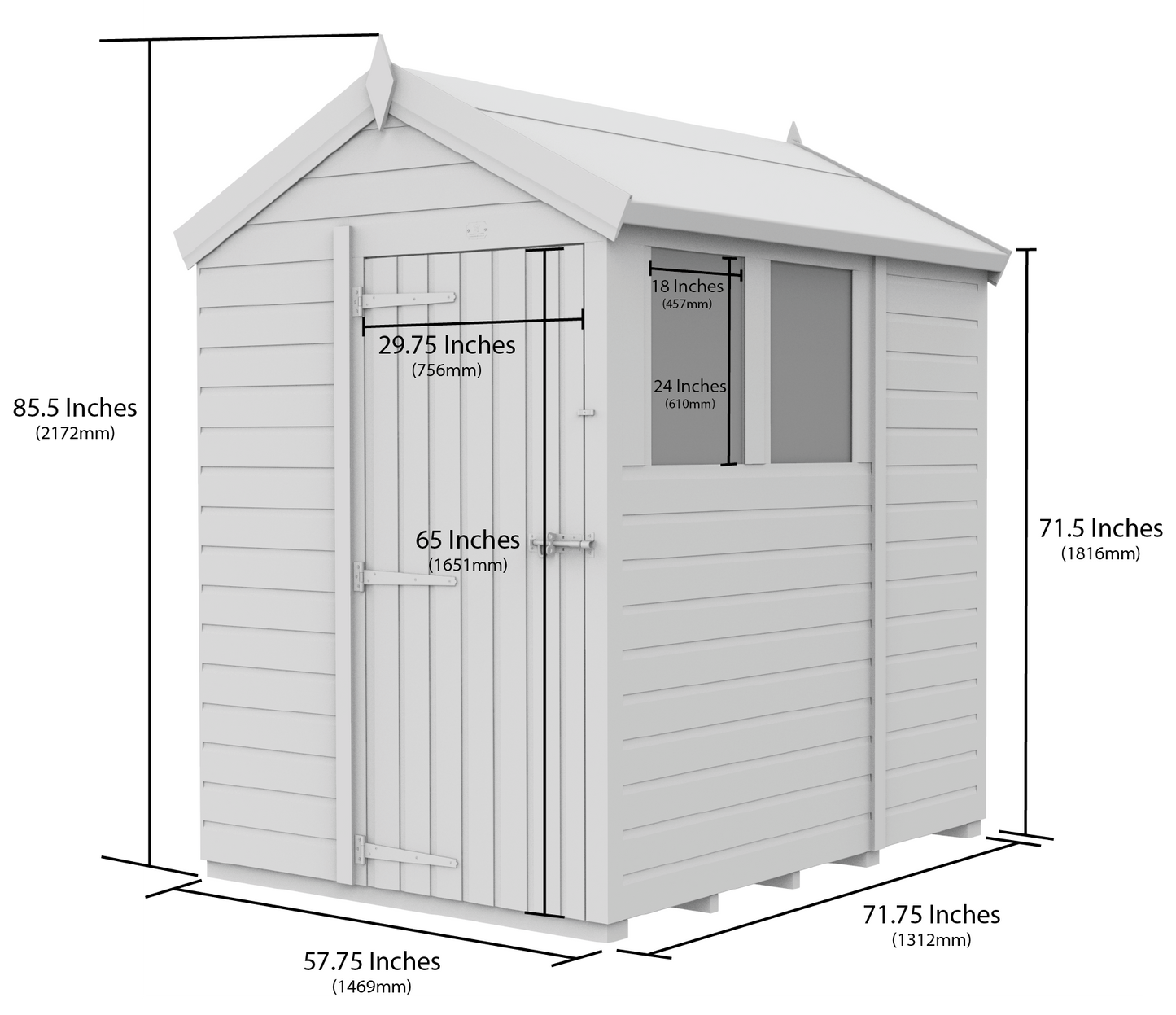 5 x 6 Apex Security Shed - view 6