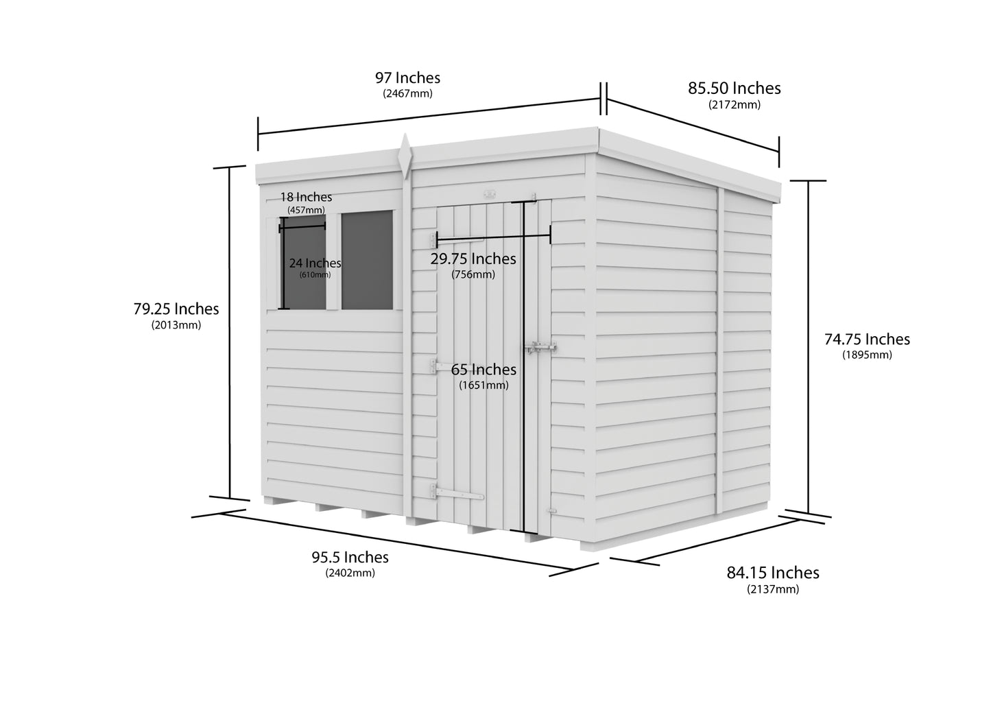8 x 7 Security Pent Shed - view 6