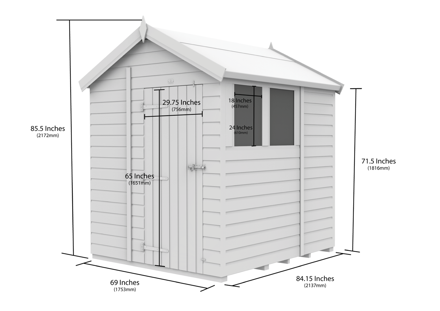 6 x 7 Apex Security Shed - view 6