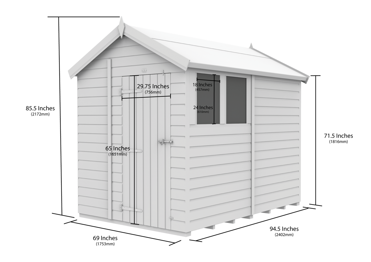 6 x 8 Apex Security Shed - view 6