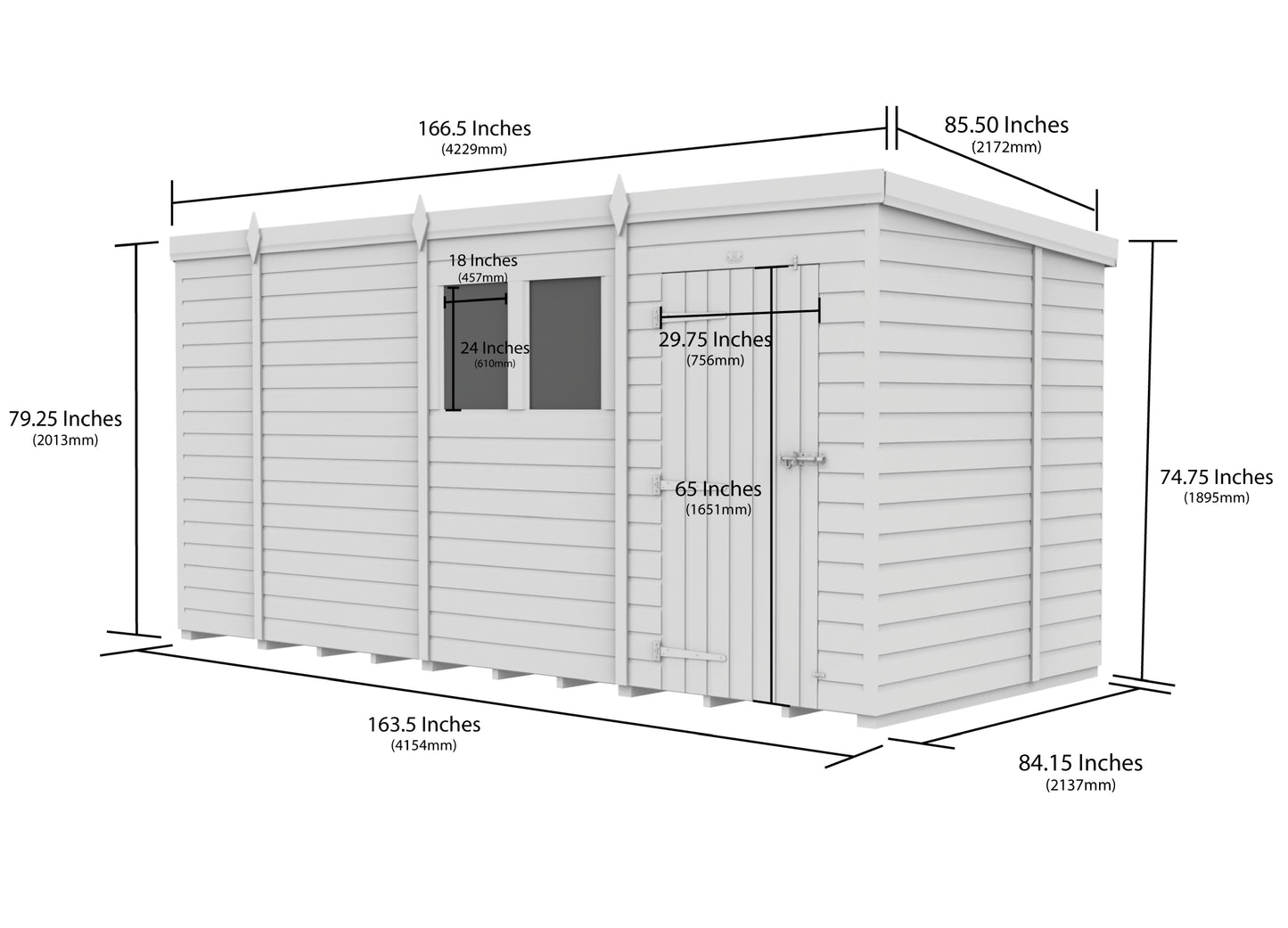 14 x 7 Security Pent Shed - view 6