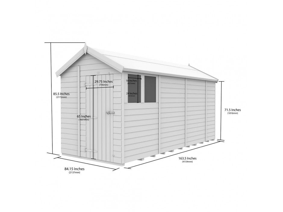 7 x 14 Apex Shed (Double Door, With Windows) - view 6