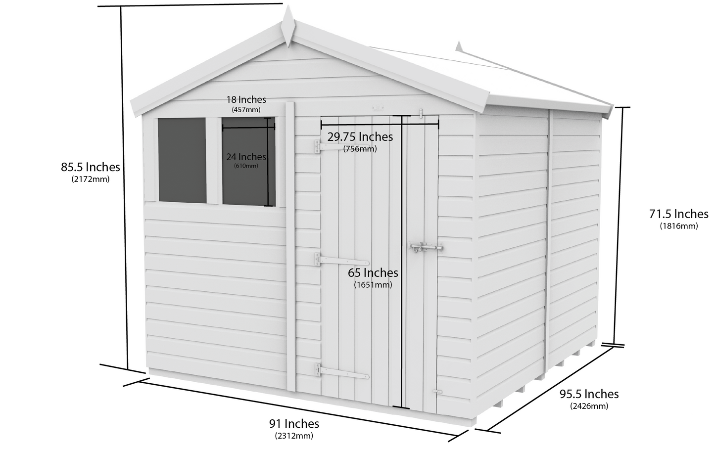 8 x 8 Apex Security Shed - view 6
