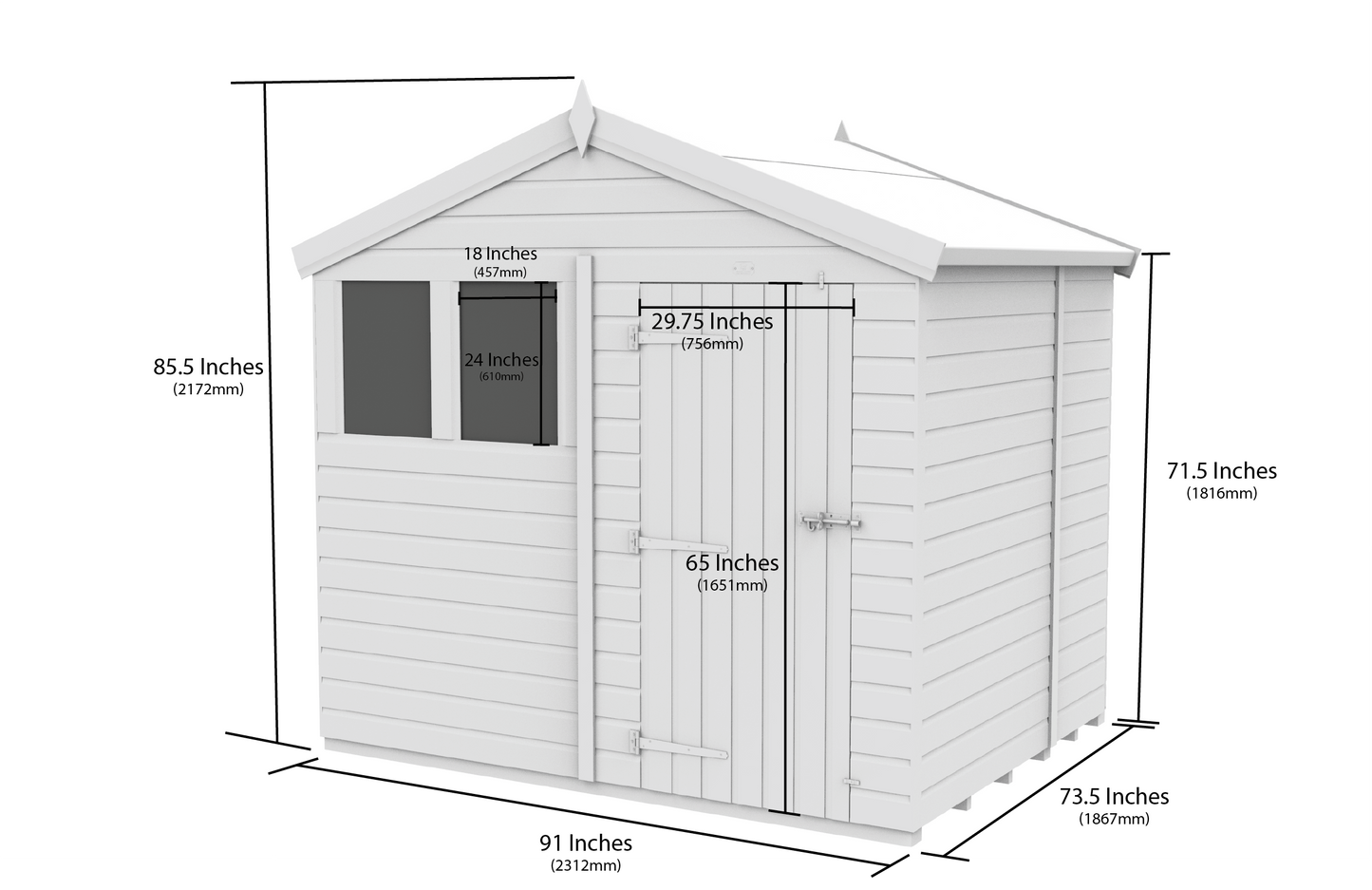 8 x 6 Apex Security Shed - view 6