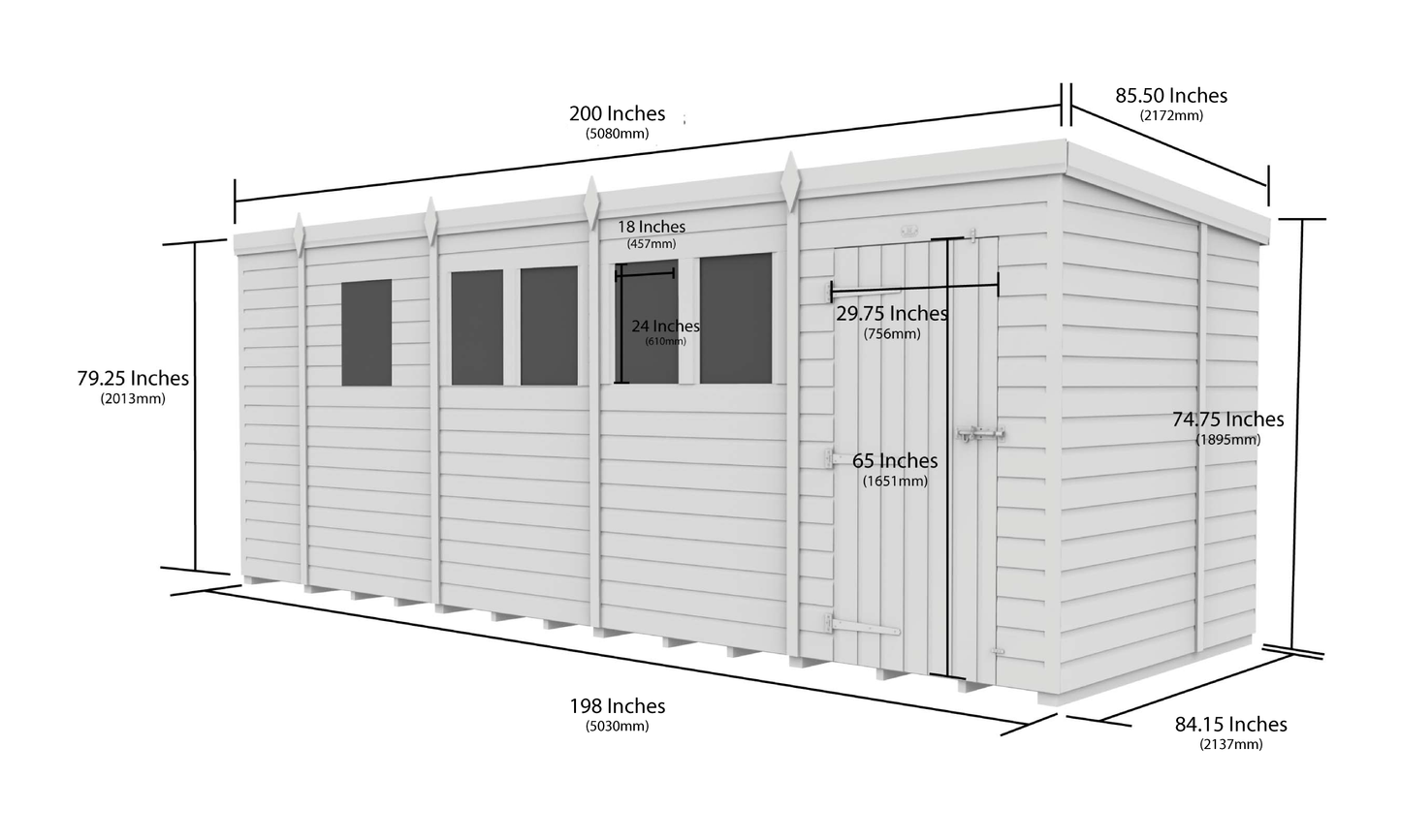 17 x 7 Security Pent Shed - view 6