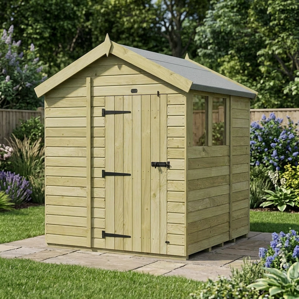 6 x 6 Apex Shed (Single Door, With Windows) - view 6