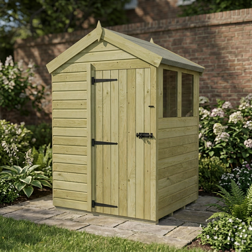 5 x 4 Apex Shed (Single Door, With Windows) - view 6