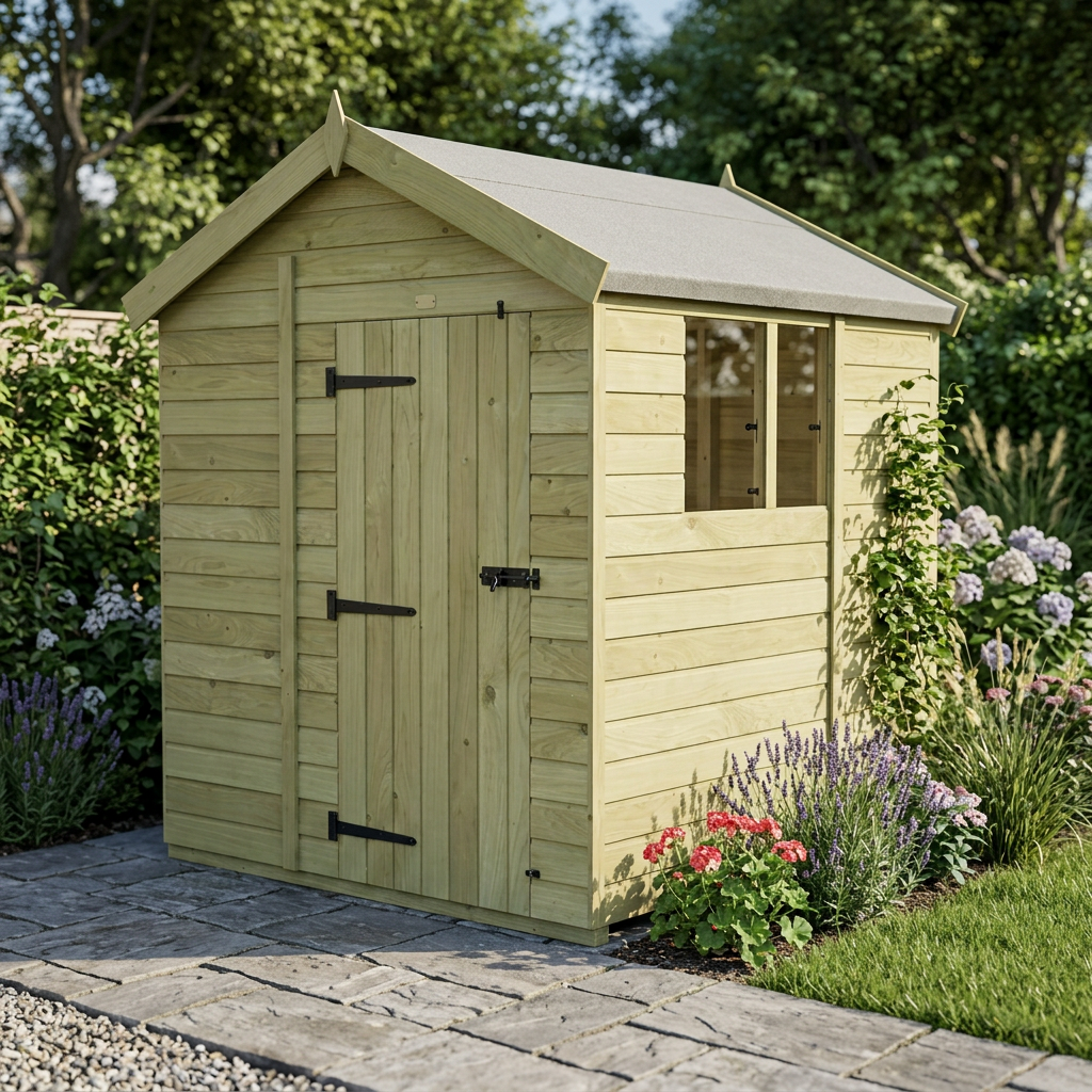 7 x 5 Apex Shed (Single Door, With Windows) - view 6