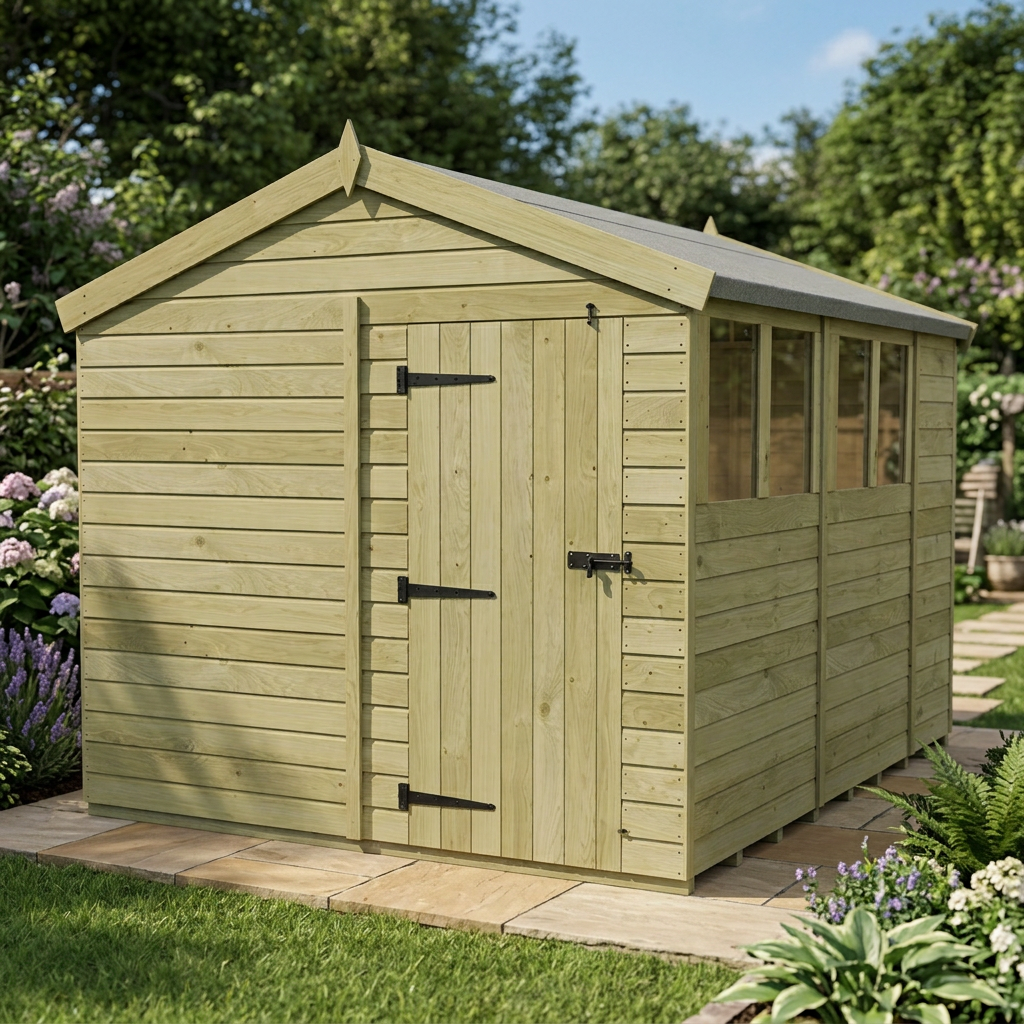 8 x 11 Apex Shed (Single Door, With Windows) - view 6