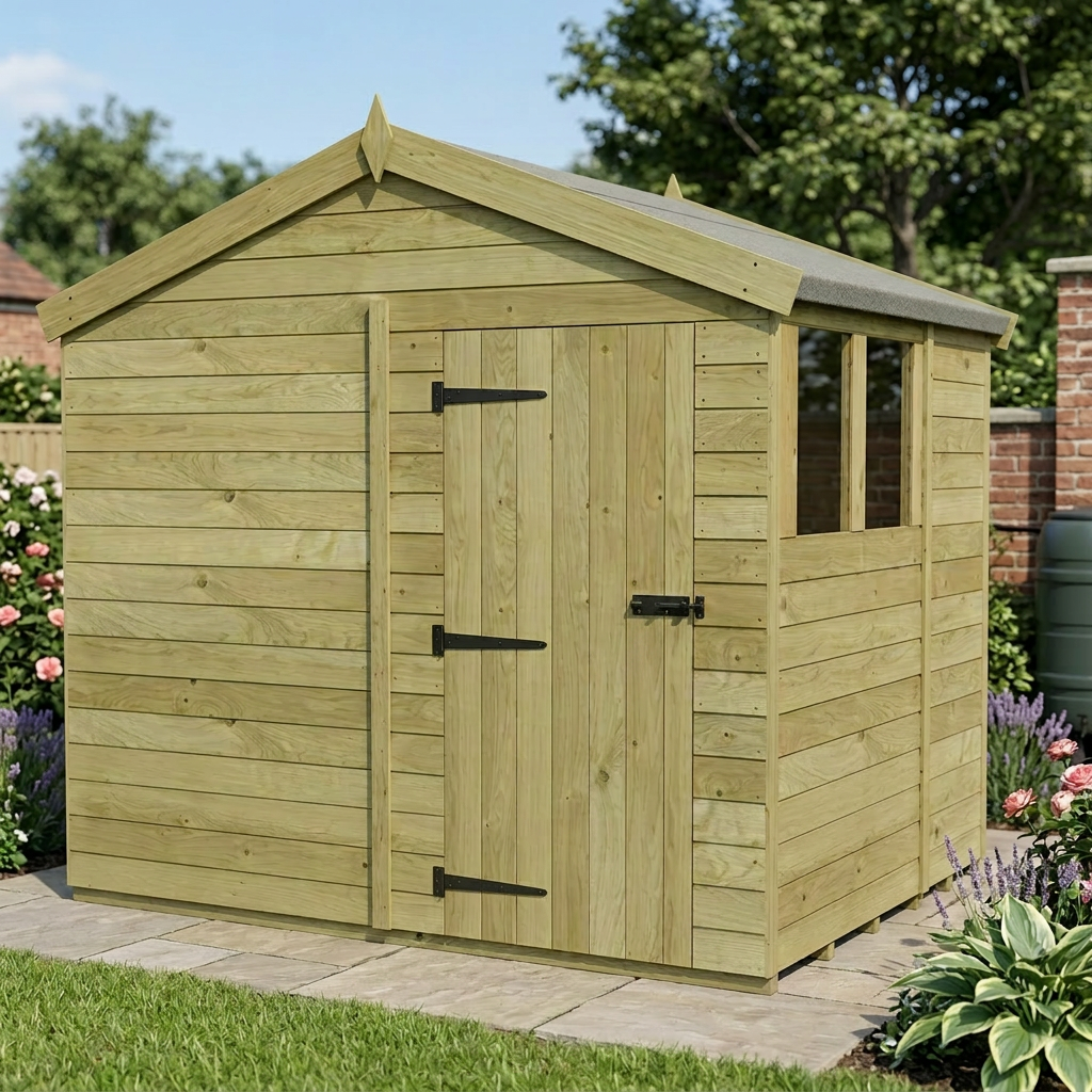 8 x 6 Apex Shed (Single Door, With Windows) - view 5