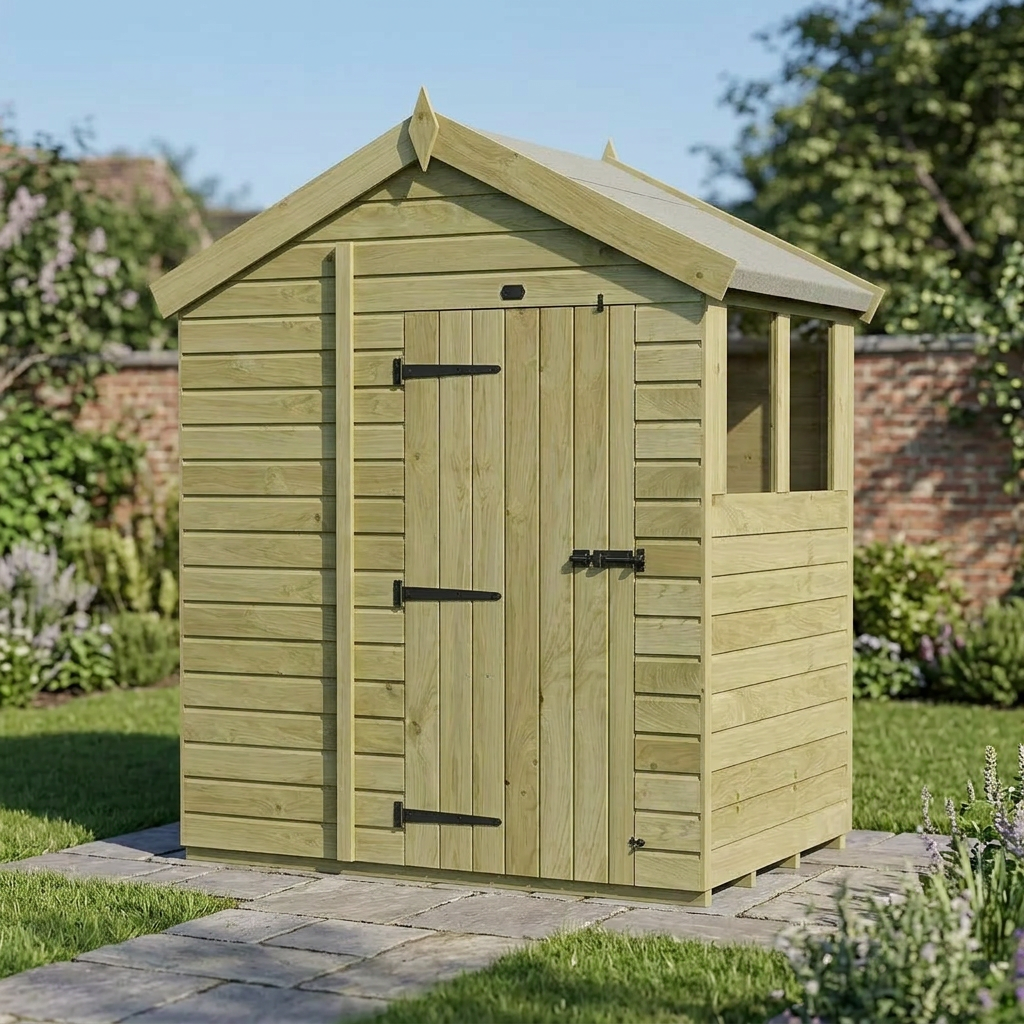 6 x 4 Apex Shed (Single Door, With Windows) - view 6