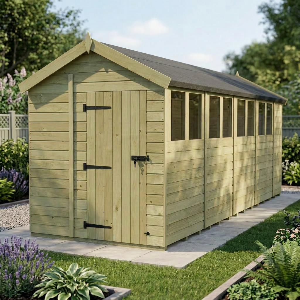 7 x 19 Apex Shed (Single Door, With Windows) - view 6