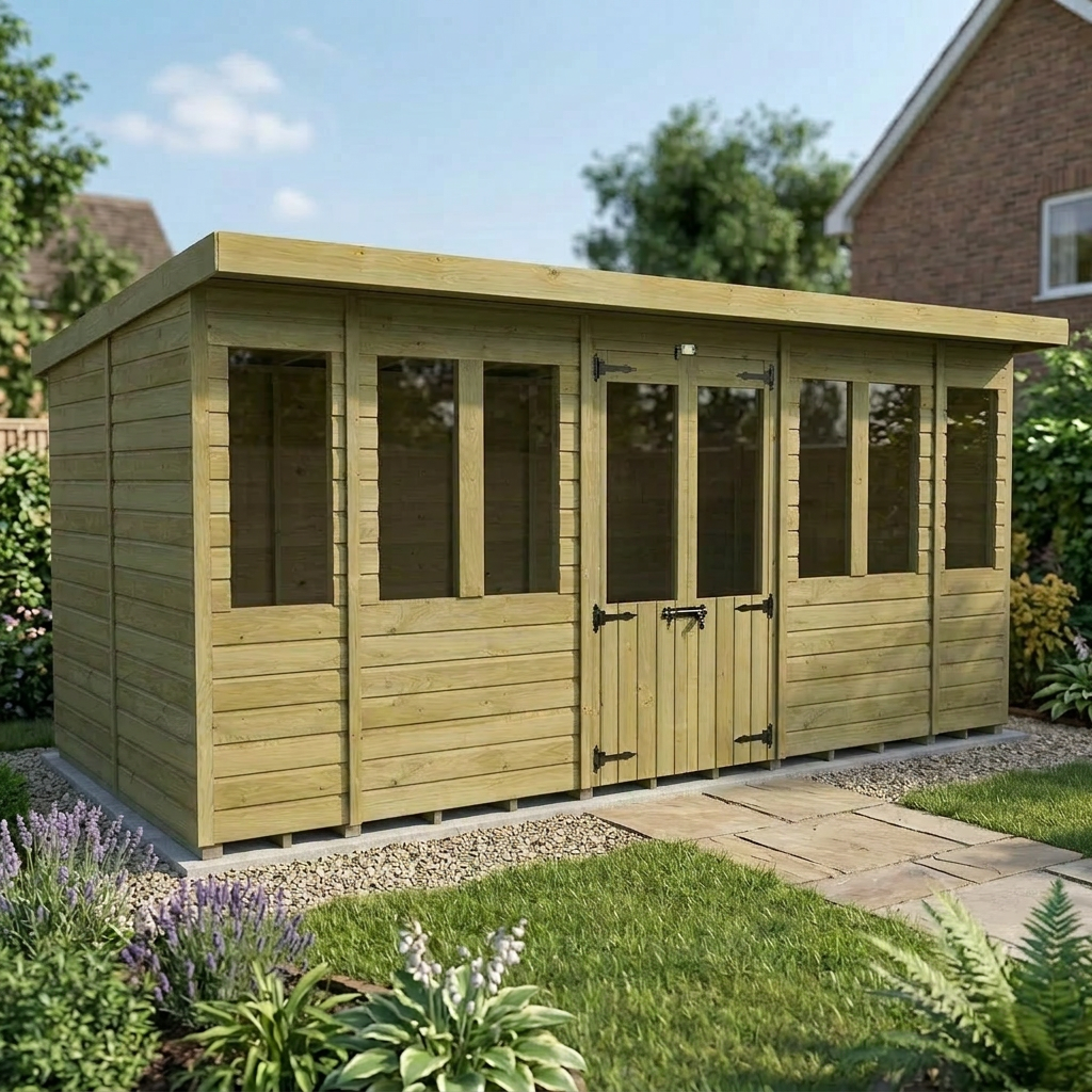 16 x 8 Pent Summer House - view 6