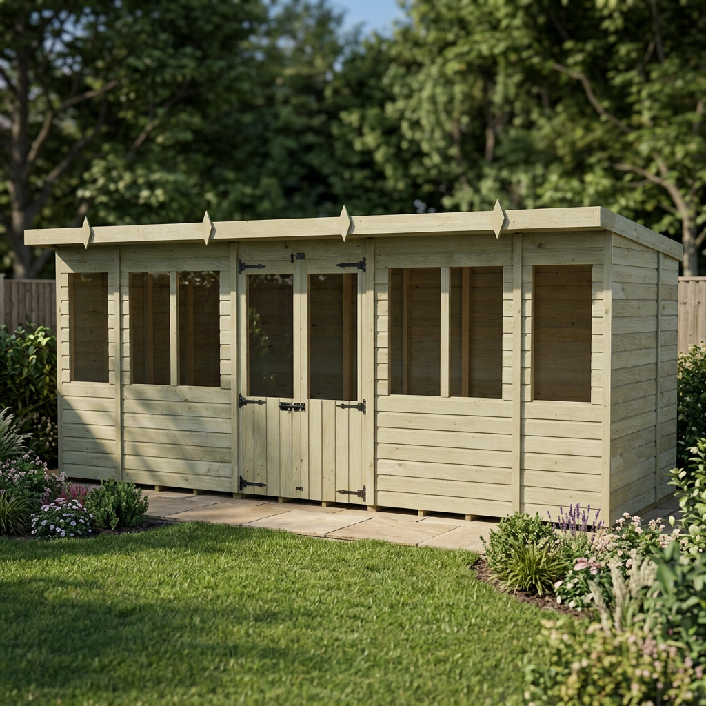 16 x 7 Pent Summer House - view 6