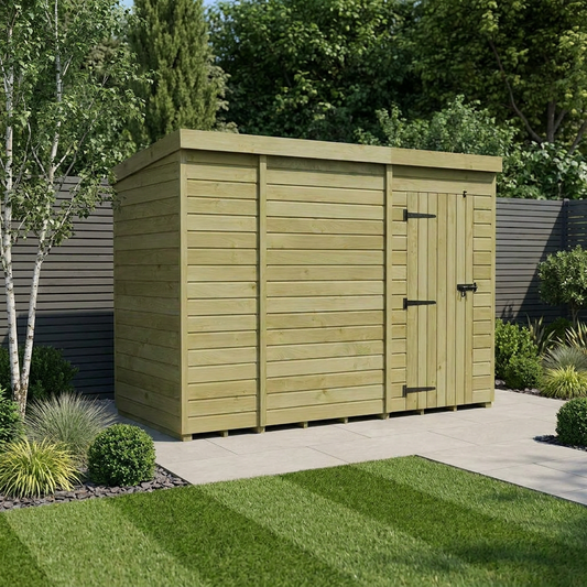10 x 4 Pent Shed (Single Door, No Windows) - view 2