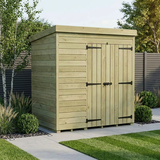 7 x 4 Pent Shed (Double Door, No Windows) - view 2
