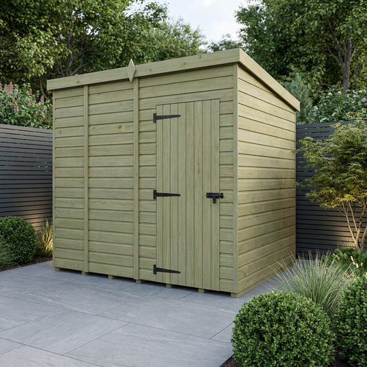 10 x 7 Pent Shed (Single Door, No Windows) - view 2