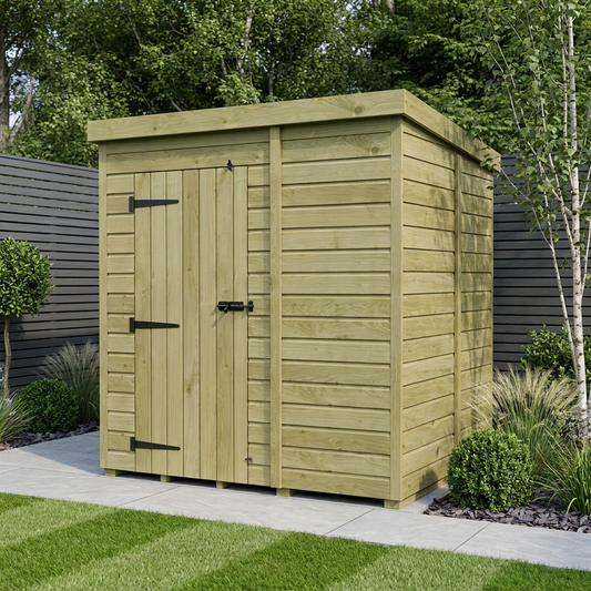 6 x 5 Pent Shed (Single Door, No Windows) - view 2