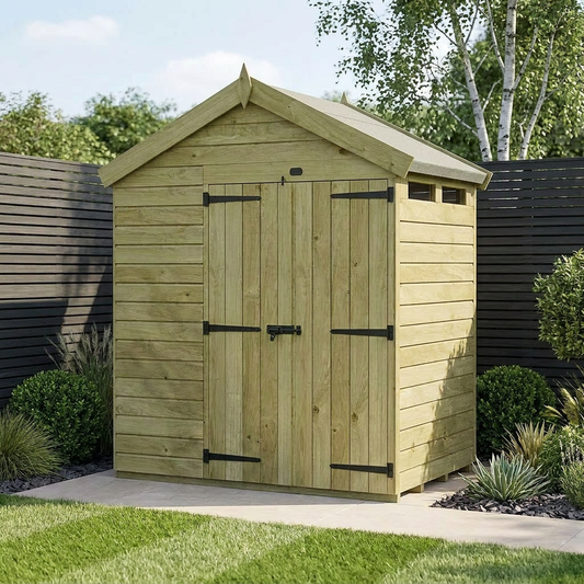 4 x 7 Apex Security Shed - view 2