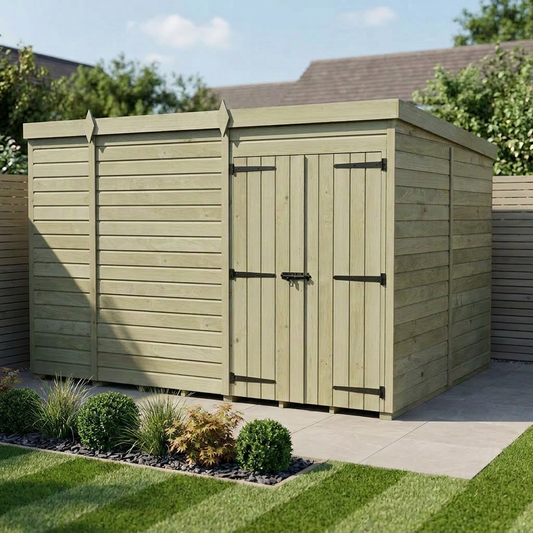 9 x 8 Pent Shed (Double Door, No Windows) - view 2