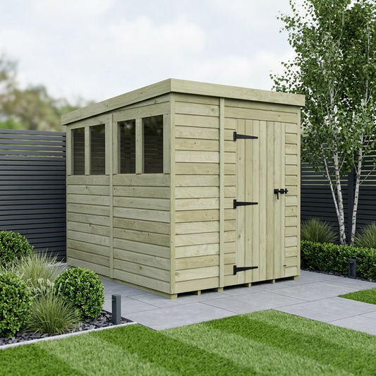 5 x 8 Pent Shed (Single Door, With Windows) - view 2
