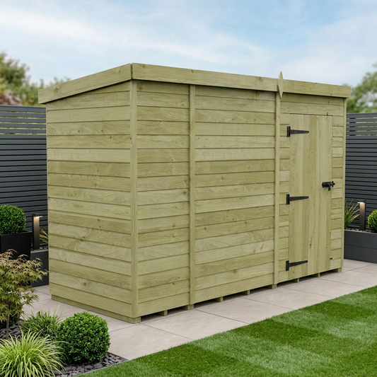 11 x 4 Pent Shed (Single Door, No Windows) - view 2
