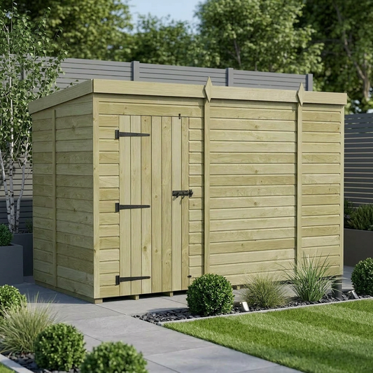 10 x 5 Pent Shed (Single Door, No Windows) - view 2