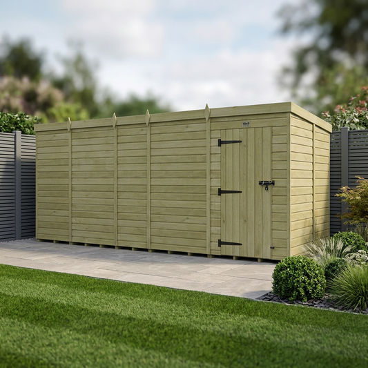 19 x 9 Pent Shed (Single Door, No Windows) - view 2