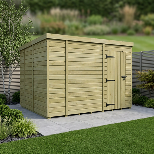 13 x 9 Pent Shed (Single Door, No Windows) - view 2