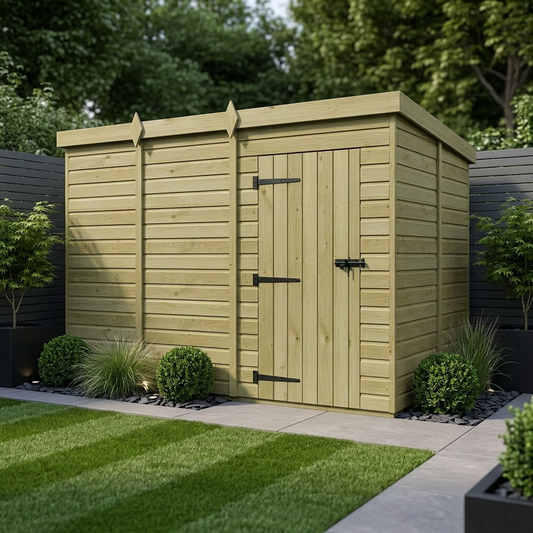 11 x 9 Pent Shed (Single Door, No Windows) - view 2