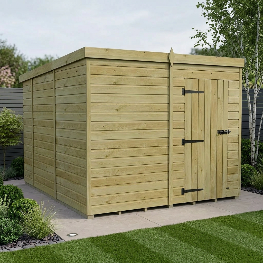 8 x 10 Pent Shed (Single Door, No Windows) - view 6