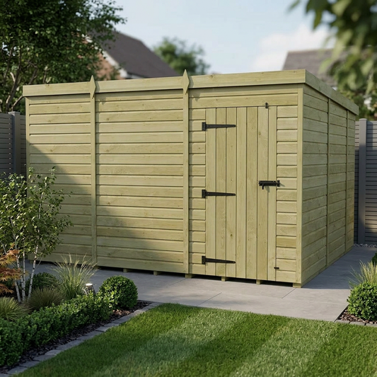 11 x 10 Pent Shed (Single Door, No Windows) - view 2