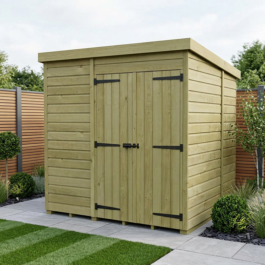 7 x 7 Pent Shed (Double Door, No Windows) - view 2