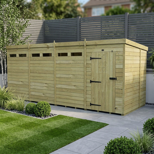 16 x 7 Security Pent Shed - view 2