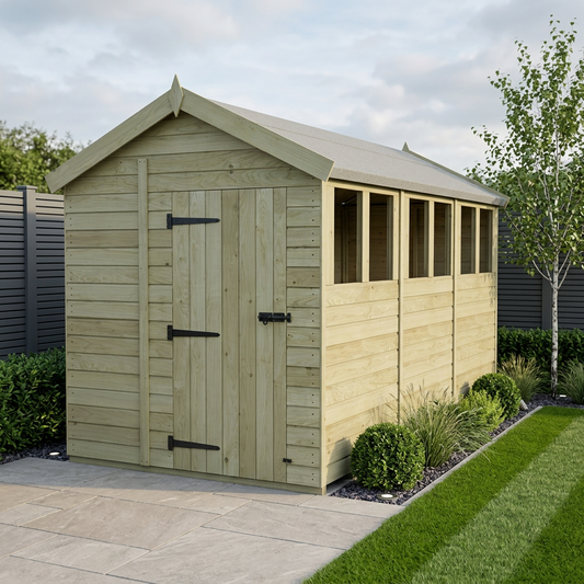 7 x 16 Apex Shed (Single Door, With Windows) - view 2