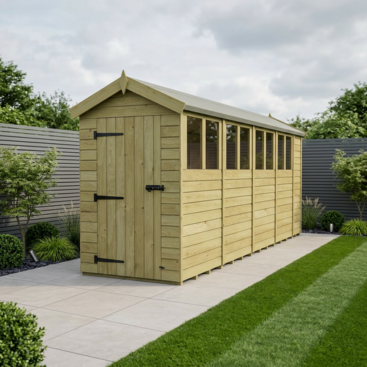 4 x 18 Apex Shed (Single Door, With Windows) - view 2