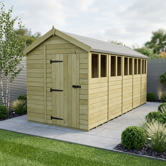7 x 20 Apex Shed (Single Door, With Windows) - view 2