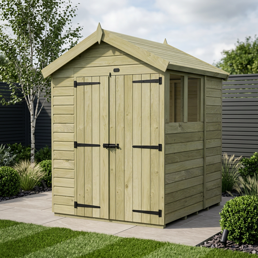 7 x 6 Apex Shed (Double Door, With Windows) - view 2