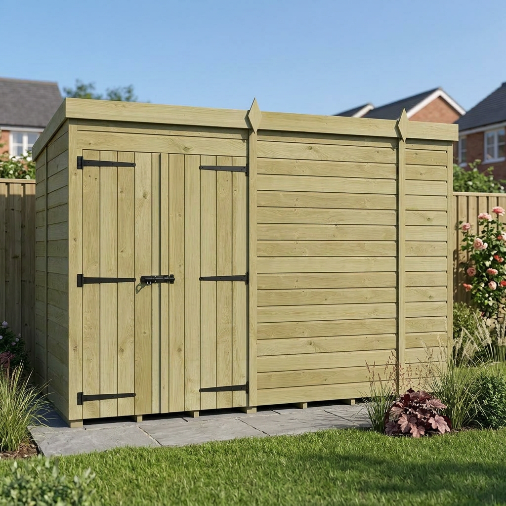 10 x 5 Pent Shed (Double Door, No Windows) - view 6