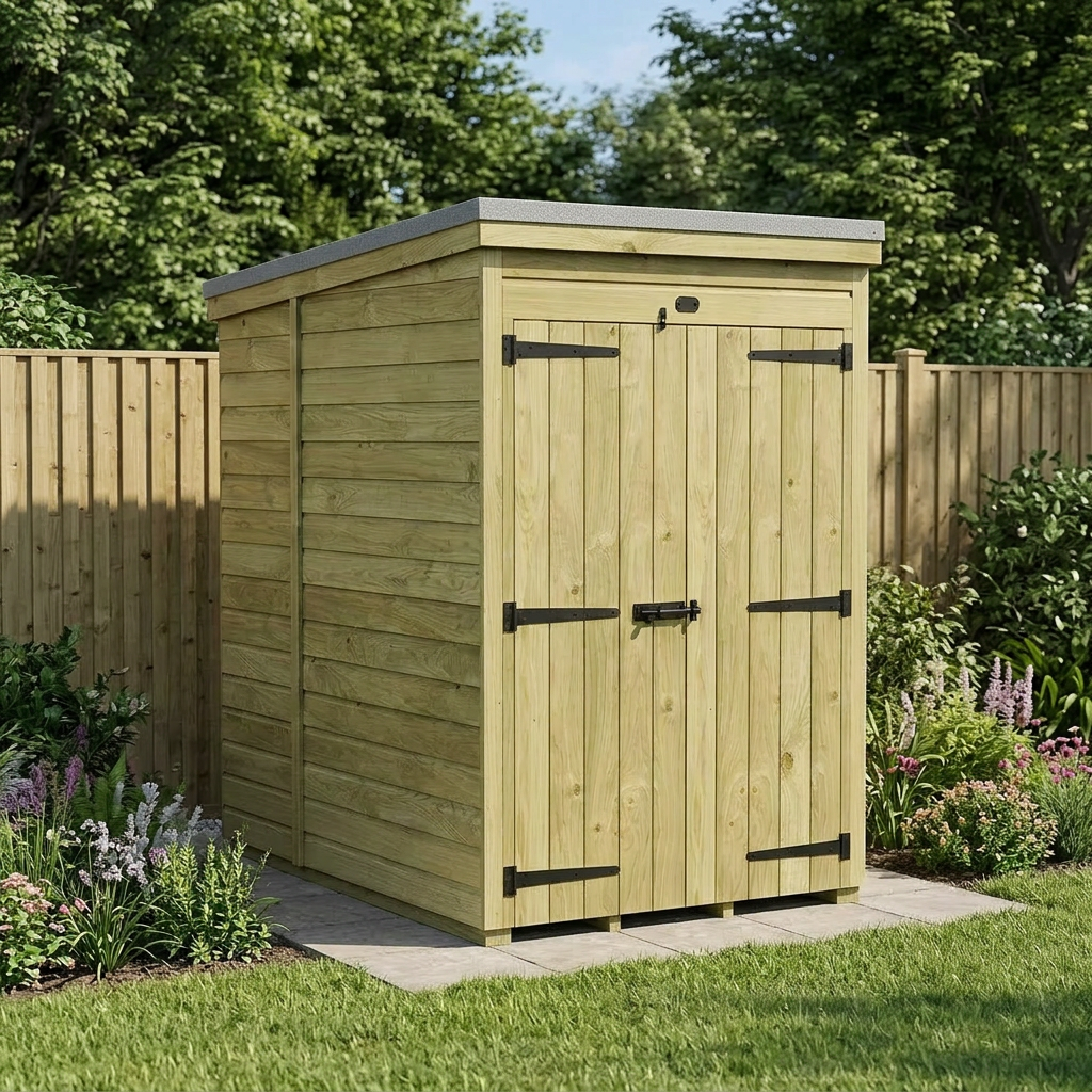4 x 6 Pent Shed (Double Door, No Windows) - view 6