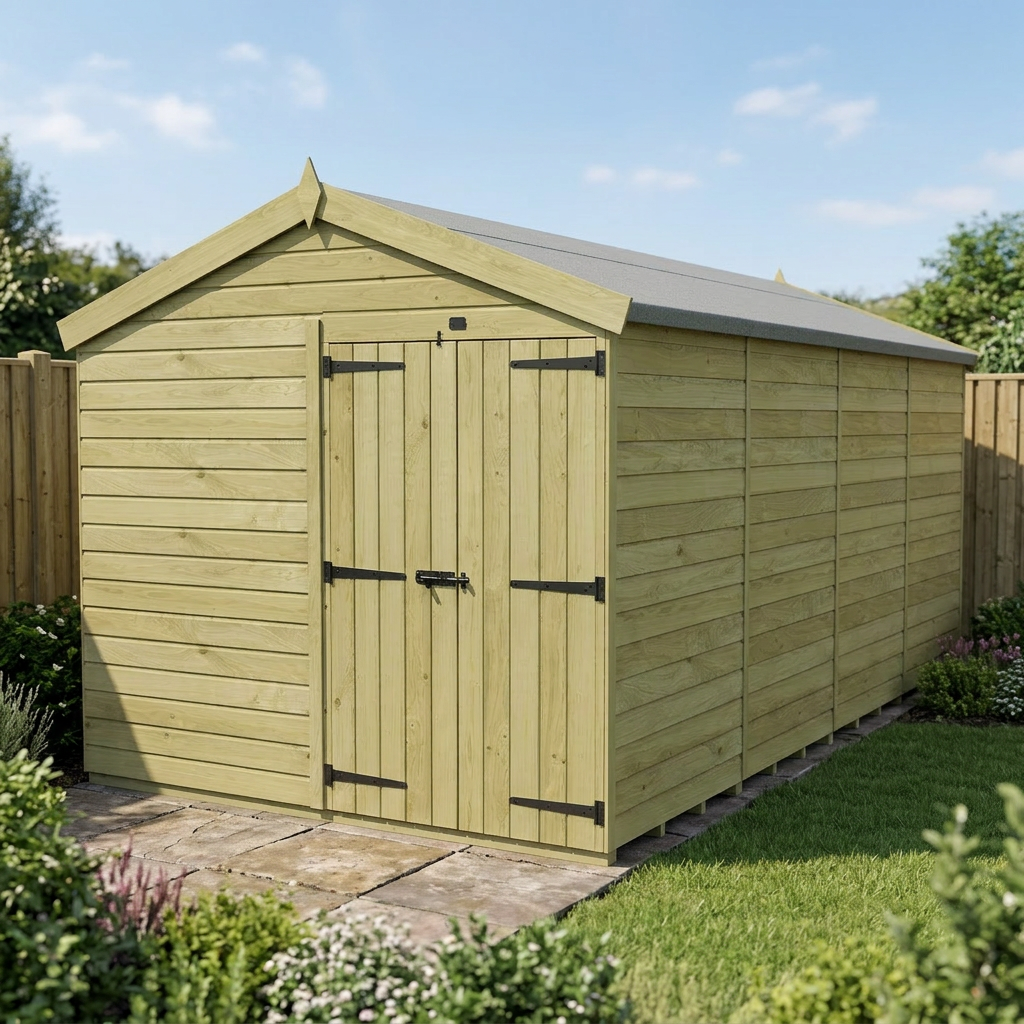 8 x 16 Apex Shed (Double Door, No Windows) - view 6