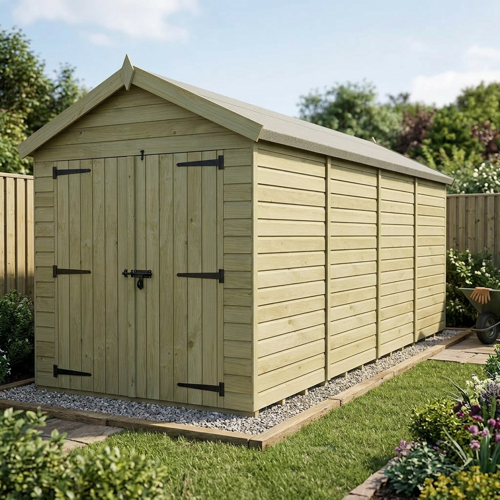 6 x 20 Apex Shed (Double Door, No Windows) - view 6