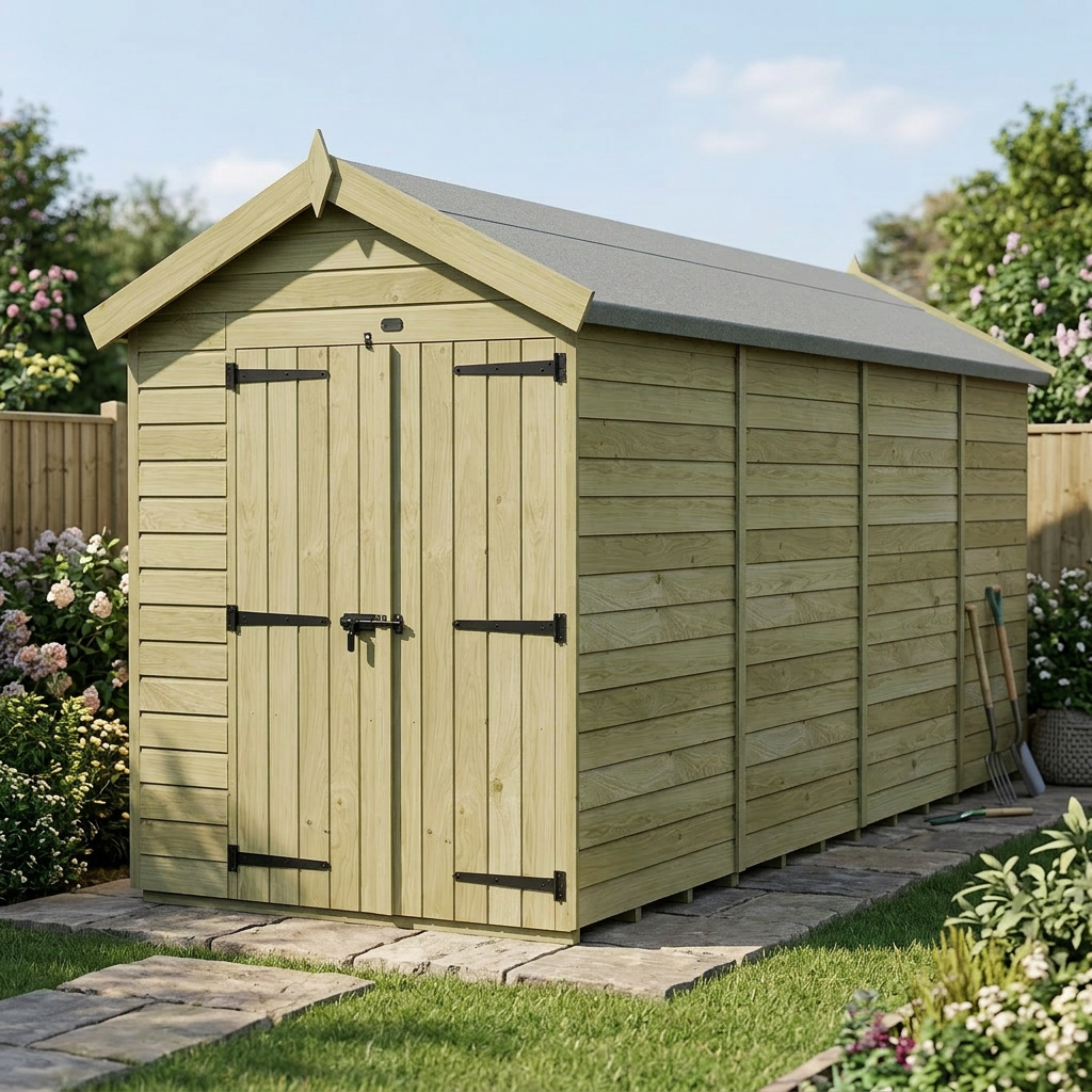 7 x 15 Apex Shed (Double Door, No Windows) - view 6