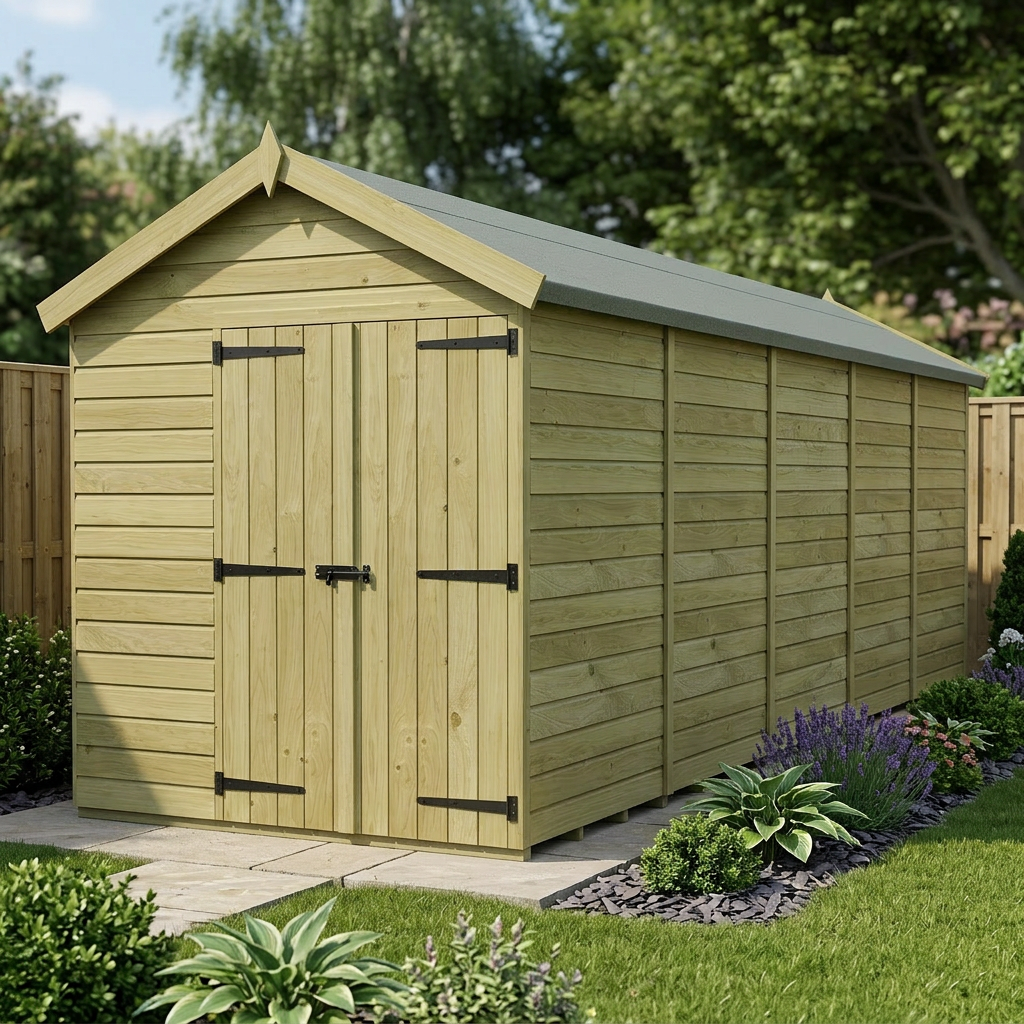 7 x 20 Apex Shed (Double Door, No Windows) - view 6