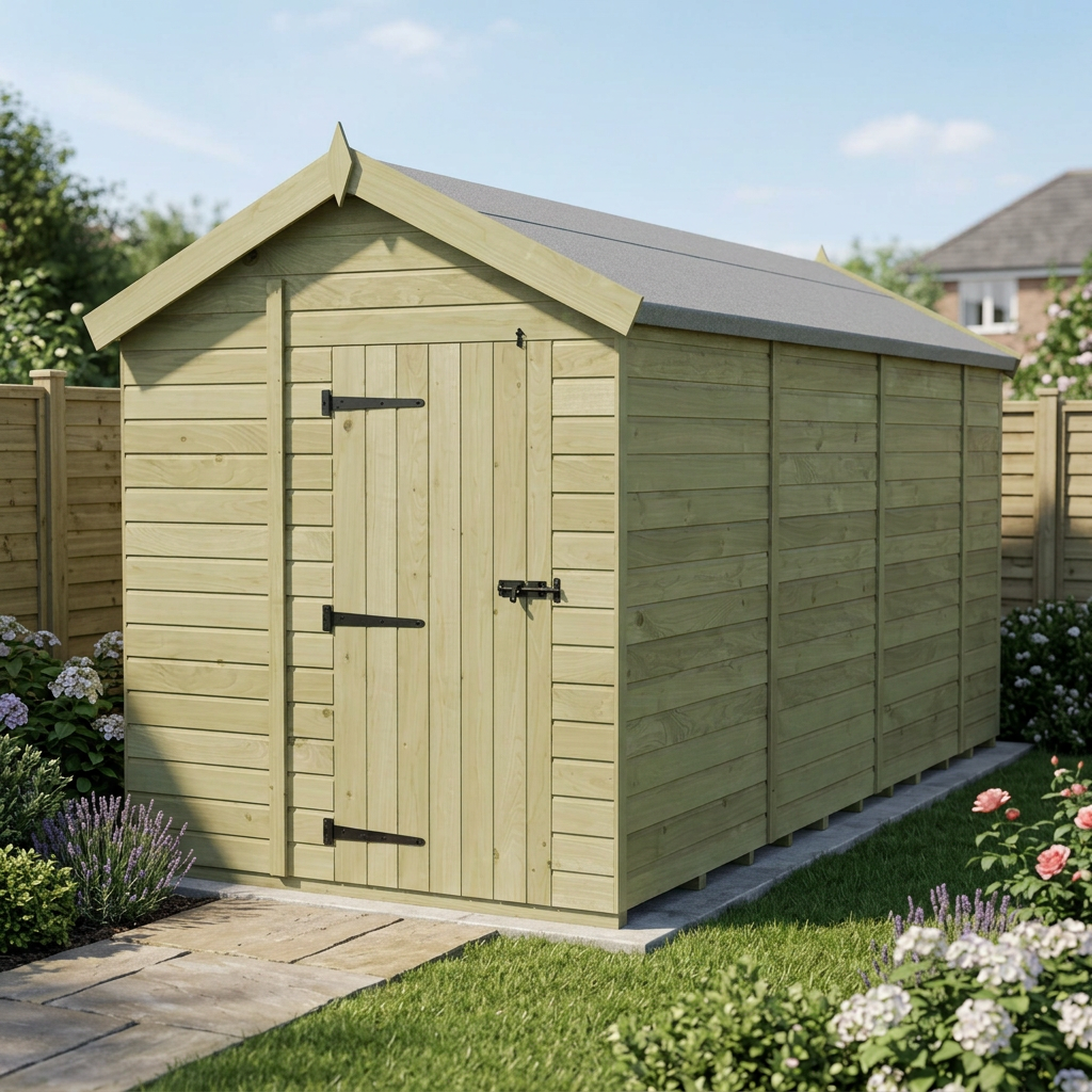 7 x 15 Apex Shed (Single Door, No Windows) - view 6