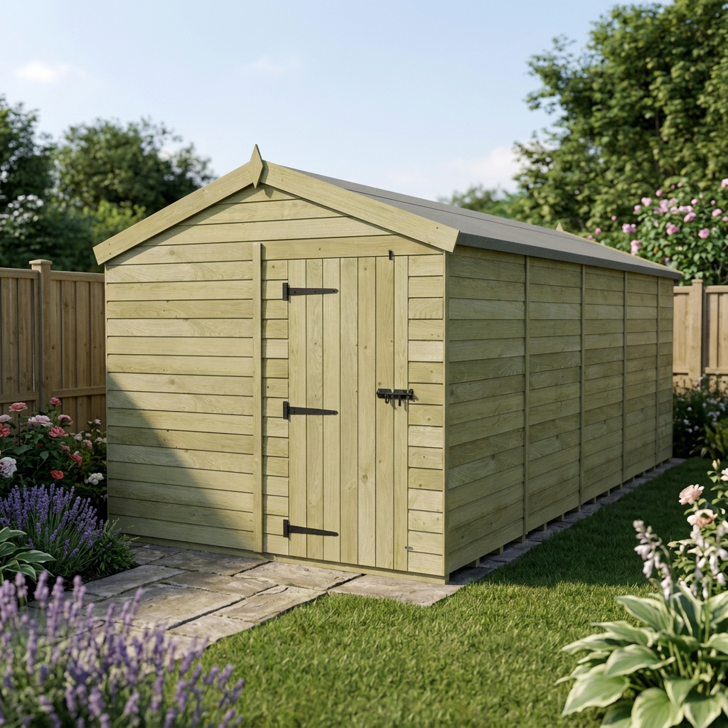8 x 19 Apex Shed (Single Door, No Windows) - view 6