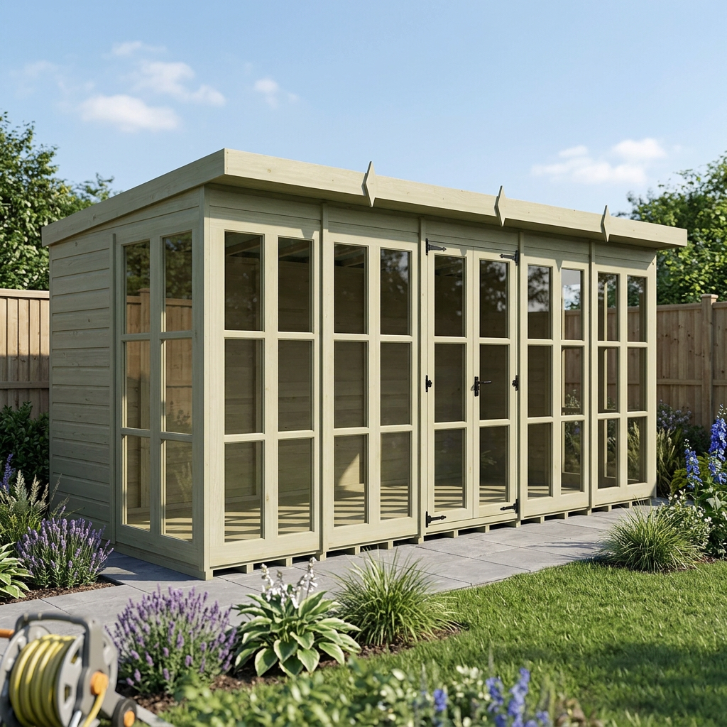 20 x 7 Georgian Window Pent Summer House - view 5